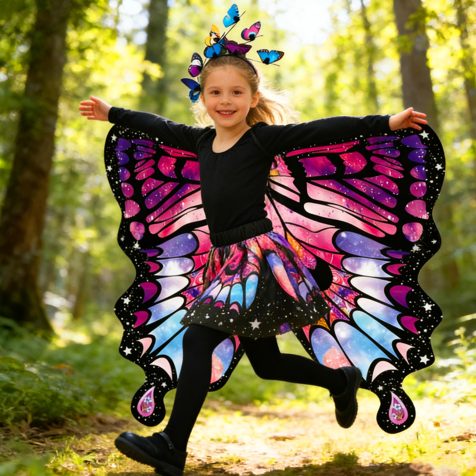 Disfraz Mariposa Niña Disfraz de Mariposa Niña Alas de Mariposas Capa de Mariposas para Carnaval Halloween Fiestas Cosplay