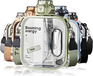 TKK 50oz Half Gallon Hydration Jug with Straw - BPA Free Tritan, Dishwasher Safe Large Capacity Plastic Water Bottle for Gym,Yoga,Travel,Camping & Outdoor