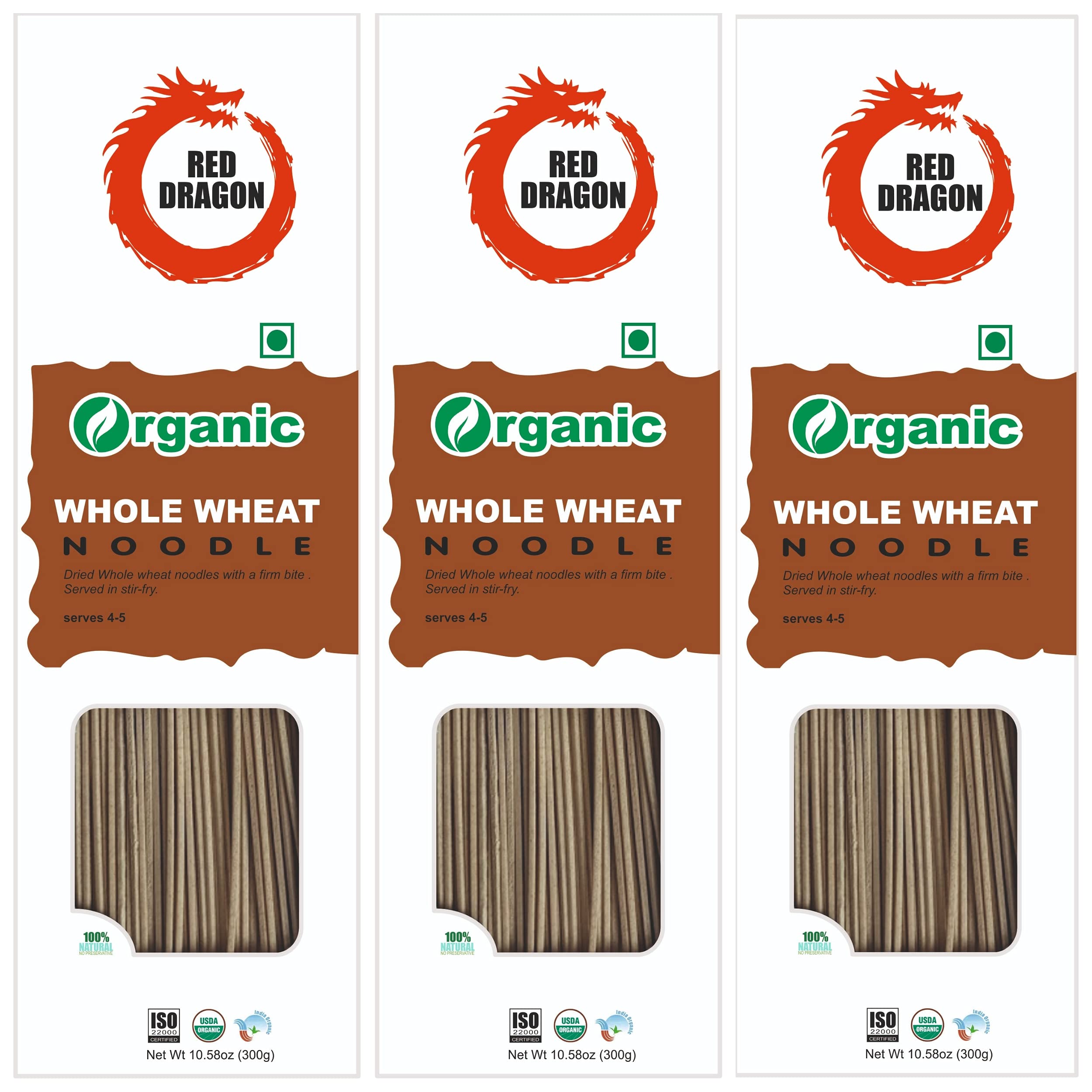 Red Dragon Japanese Whole Wheat Noodles Fresh And Delicious Organic Tasty Cuisine 900G (Pack Of 3) |No Preservatives, 900 grams-image-39