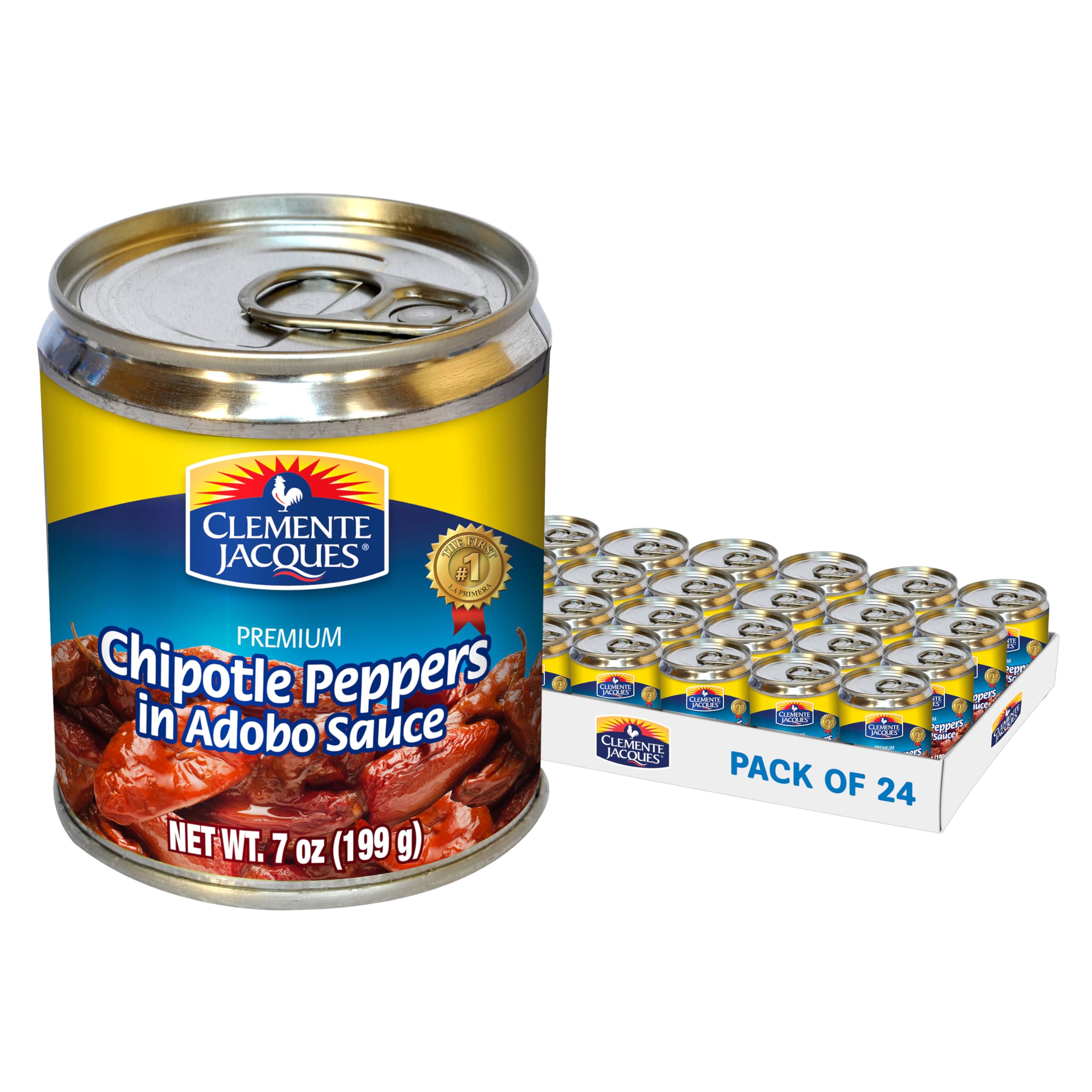 Clemente Jacques Chipotle Peppers in Adobo Sauce, 7 oz (Pack of 24)