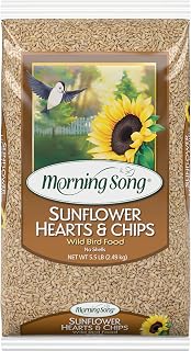 Morning Song No Mess Sunflower Hearts & Chips Wild Bird Food - Shell-Free Seeds for Feeders, 5.5 lb Bag