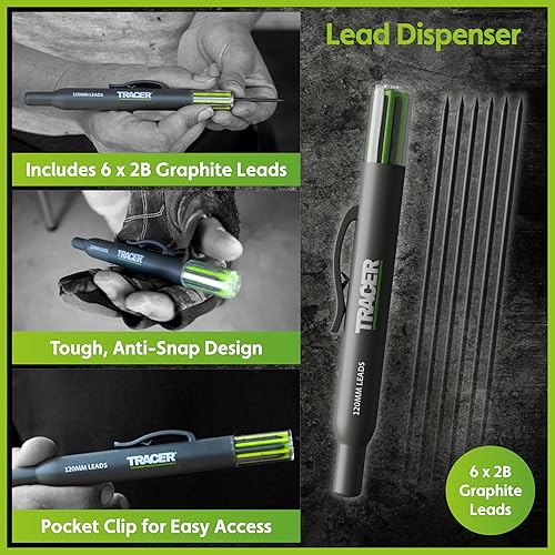 Miniatura 5 de Kit completo de marcado de agujeros profundos Tracer - Incluye marcador permanente de agujeros profundos de doble punta y largo y lápiz de