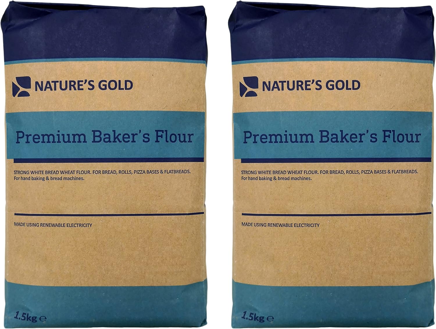 Nature's Gold Premium Baker's Strong White Bread Flour, 1.5kg (Pack of