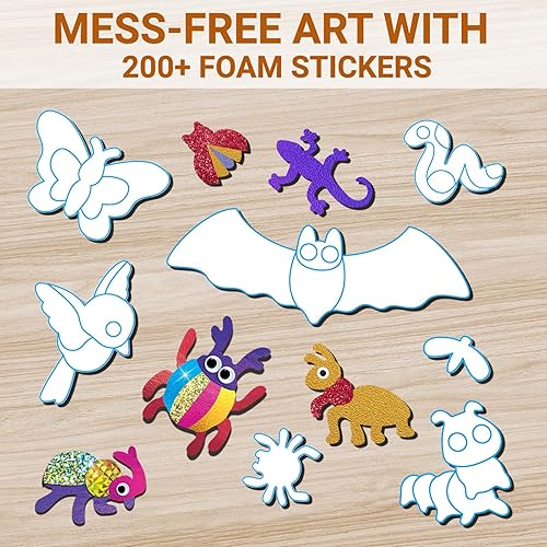 Miniatura 7 de SOOVSY Actividad artística y artesanal, insectos divertidos de aluminio, arte sin desorden para niños, kits y suministros de manualidades, actividad