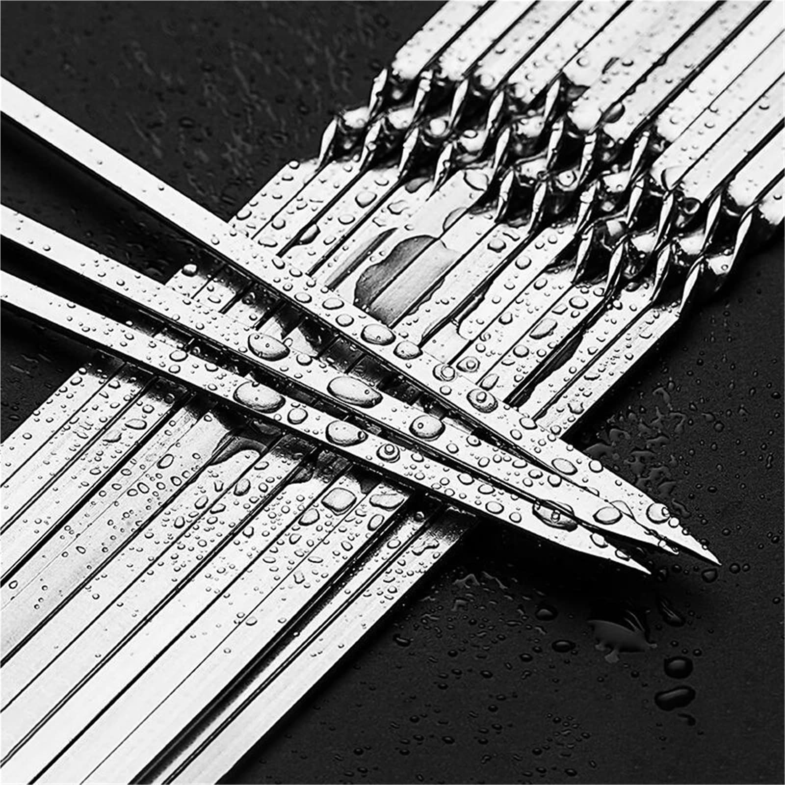 50 Uds. Brocheta de barbacoa acero inoxidable, brochetas reutilizables for, palo hierro for Kebab for acampar al aire libre, utensilios for pícnic, cocina Para Barbacoa