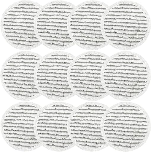 12 Pack Replacement Steam Mop Pads for Shark S8201 S7001 S8001 S7201 S7000AMZ S7000 S7005 S7020 S7001C Steam Mop, Steam & Scrub All-in-One Scrubbing and Sanitizing, Dirt Grip Scrub Washable Pad