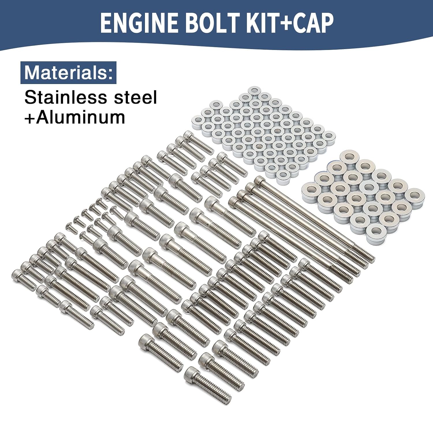 Bolt Covers Caps w/Engine Hex Bolt Kit Fit for Harley 2007-2016 Touring Road Glide Road King Electra Glide Street Glide CVO (Chrome)