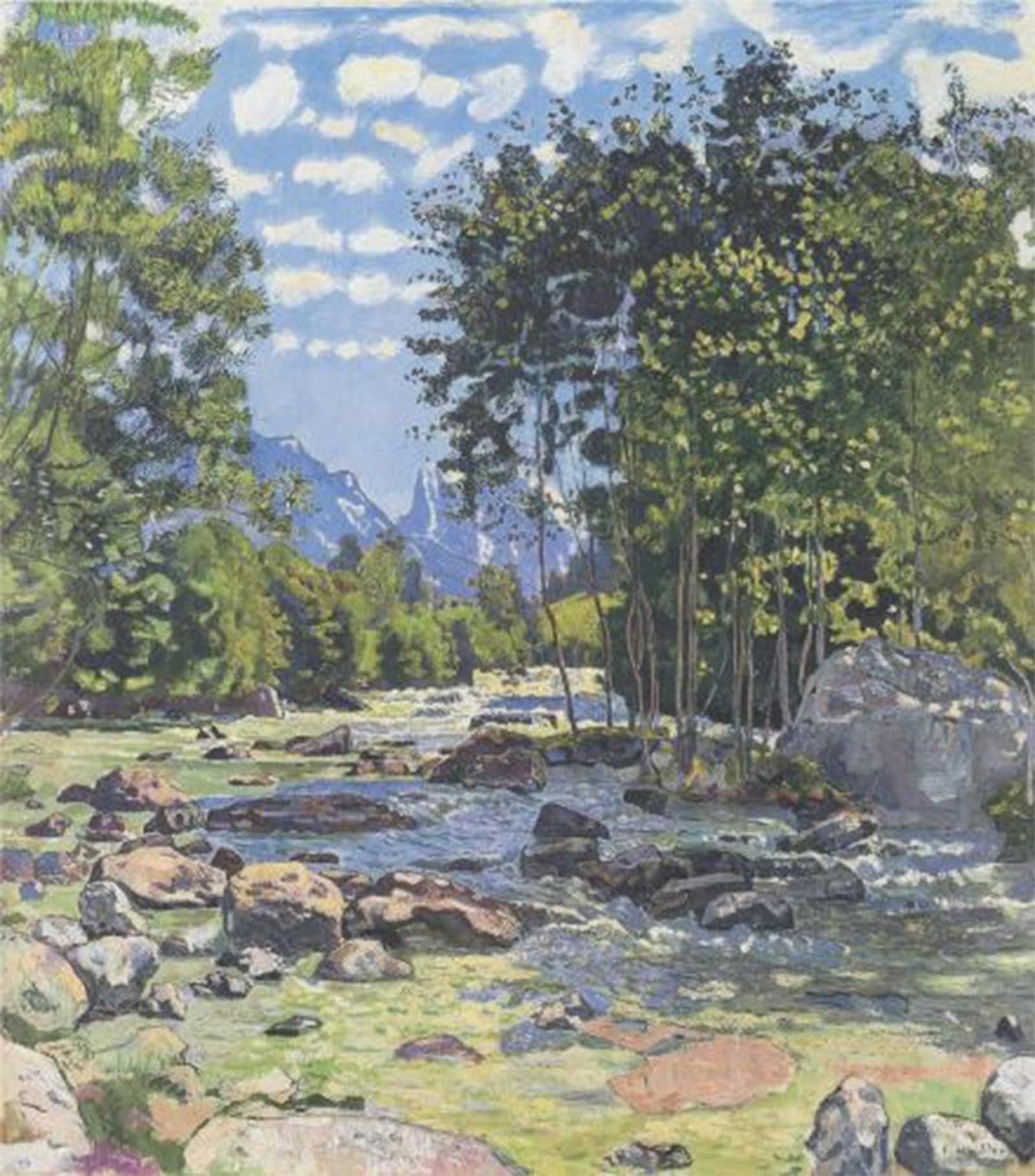 Posteriik No Frame Vintage Print Pop Art Landscape Artwork Die Schwarze Lütschine By Ferdinand Hodler Art Prints For Office Home Decor 60X90cm