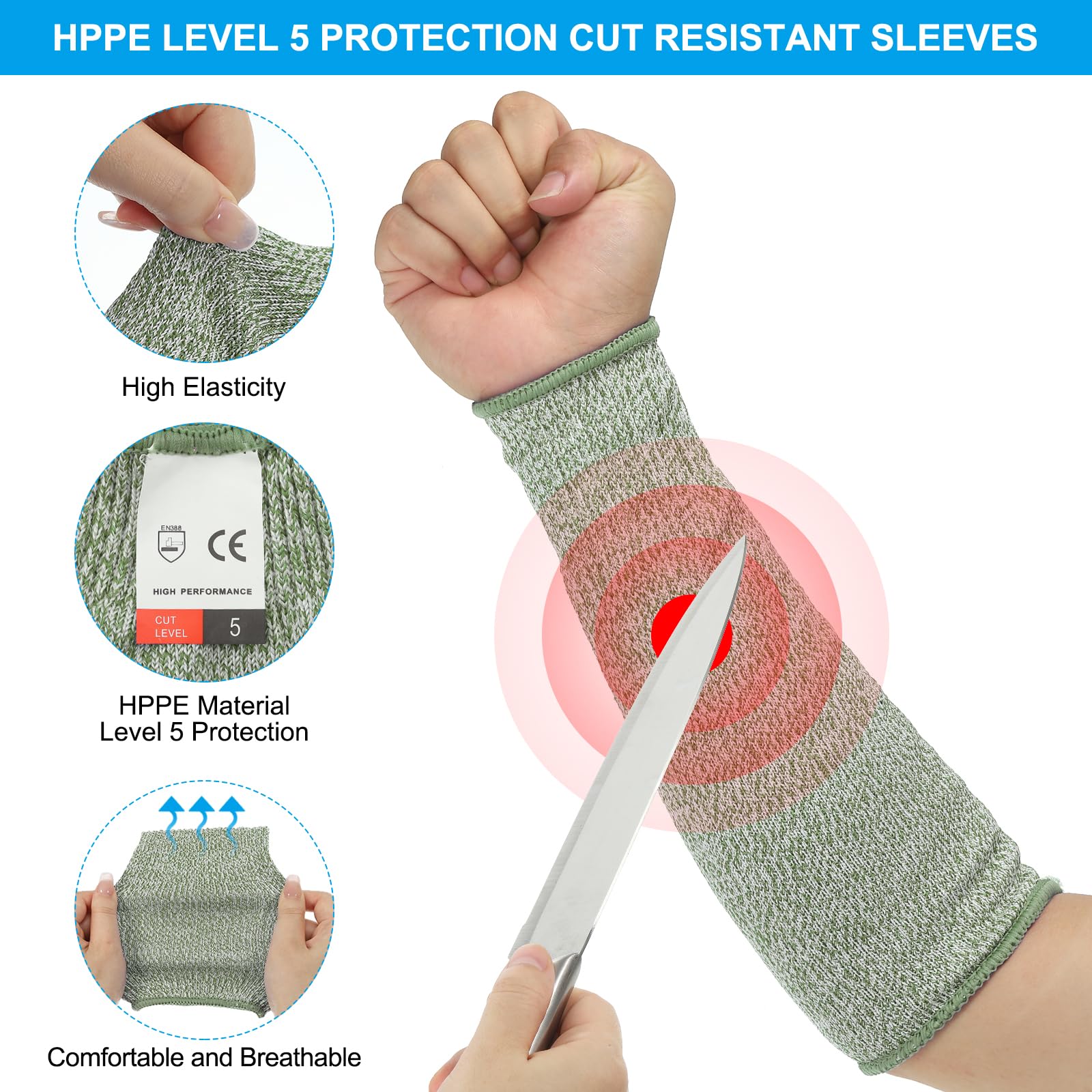 PATIKIL 8 Inch Cut Resistant Sleeve - Image 3