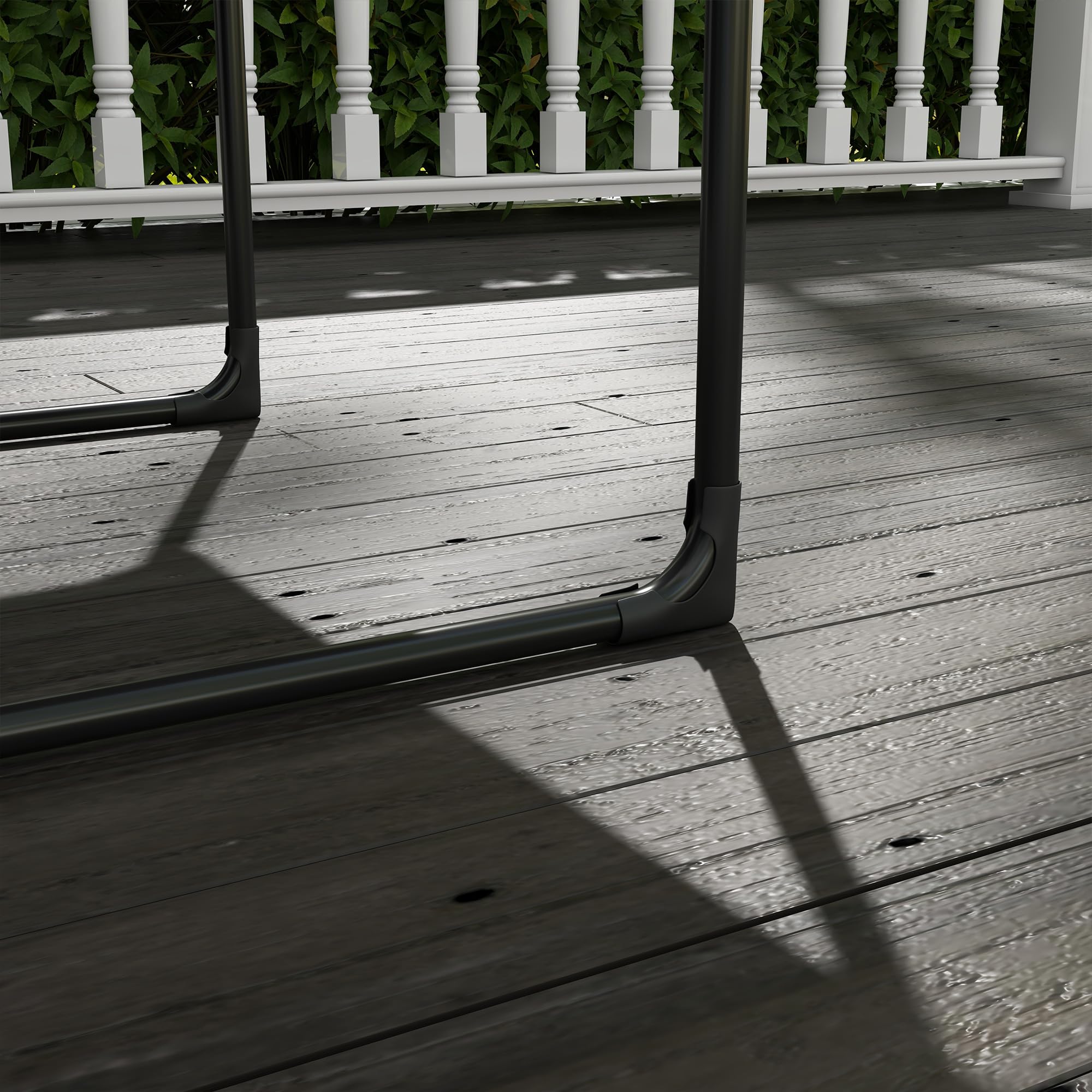 Outsunny Gartensessel mit dickem Sitzkissen mit Armlehne bis 120 kg Grau | Gartenstuhl, Garten Loungesessel, für Garten, Balkon