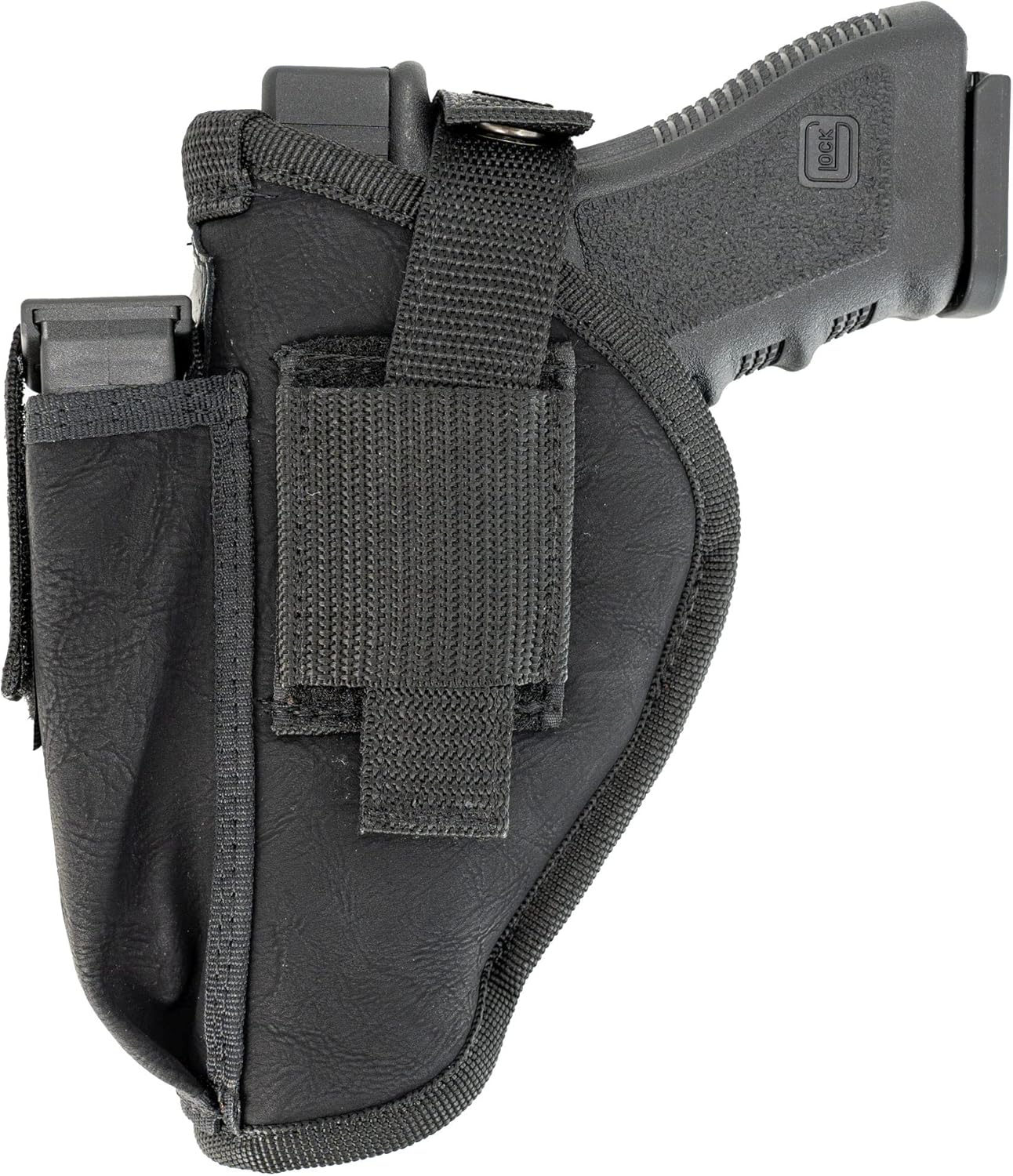 Maxx Carry Compatible with/Replacement for Dual OWB Premium Nylon Thumb Break Gun Belt Holster & IWB CCW Fits a Glock 19 All 19X 23, 32, 48. Ambidextrous woth Mag Pouch
