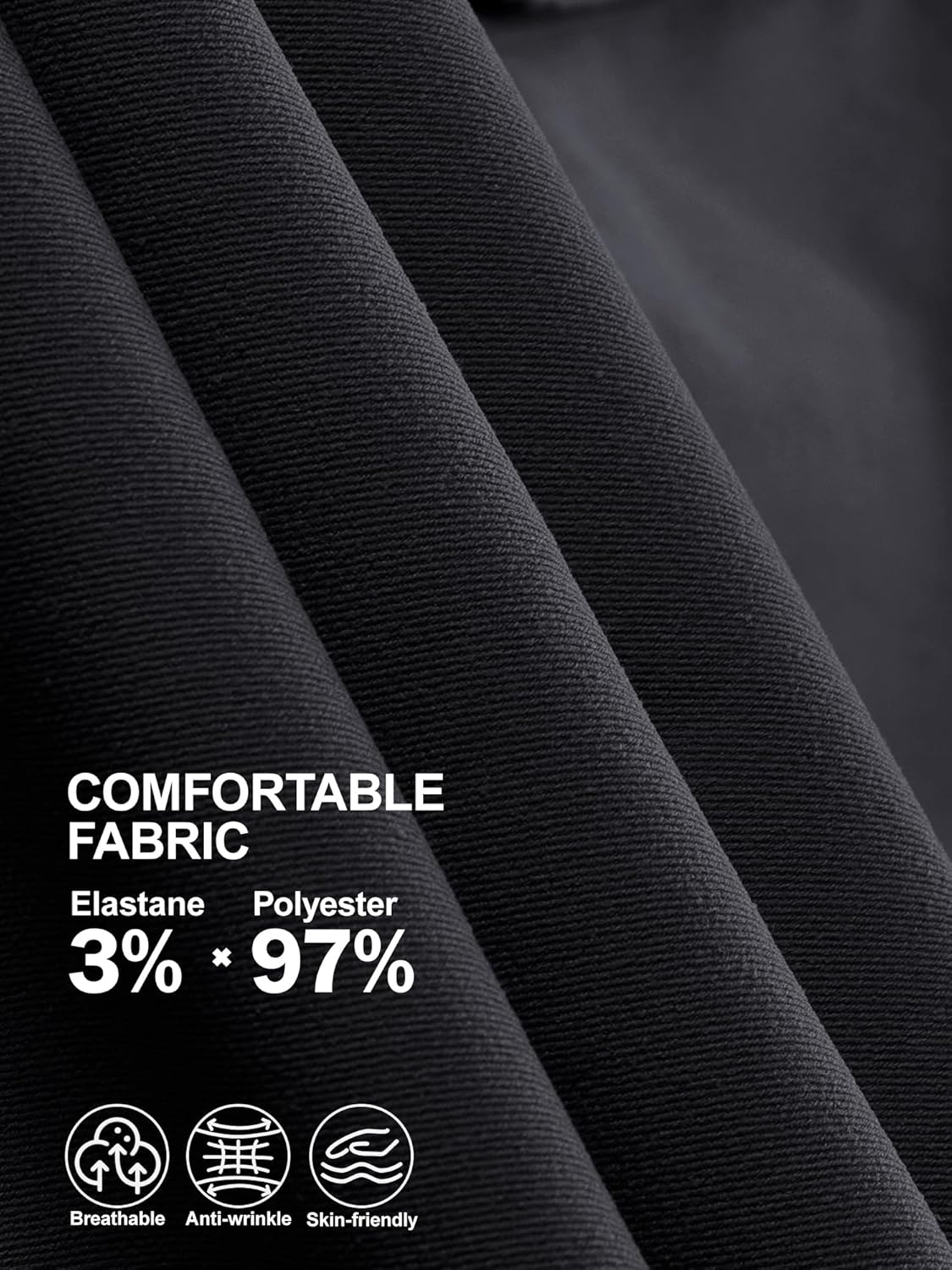 PLEPAN Mens Casual Straight Leg Stretch Cargo Pants Lightweight Relaxed Fit Drawstring Elastic Waist Pants with Multi Pockets - Image 6