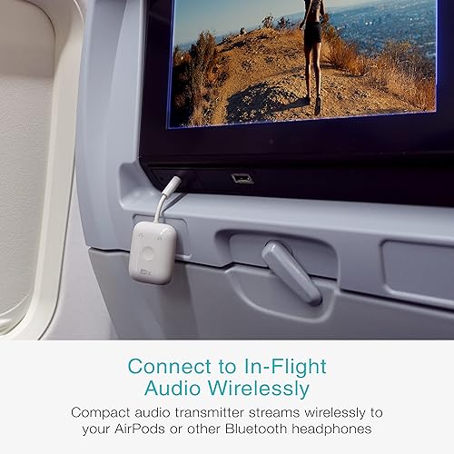 Miniatura 2 de MEE audio Connect Air (2 PAQUETE) adaptador de transmisor de audio Bluetooth inalámbrico para vuelos con hasta 2 AirPods/otros auriculares; Funciona