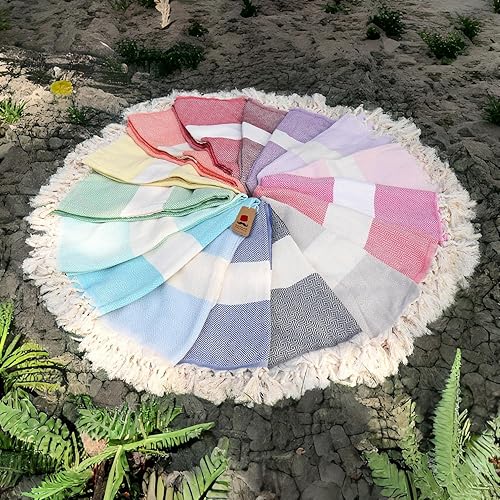 Miniatura 8 de Bazaar Anatolia Diamond- Toalla turca de 100% algodón Peshtemal Toalla de baño de 195 cm x 96 cm, es delgada y ligera, ideal para viajes, acampar,