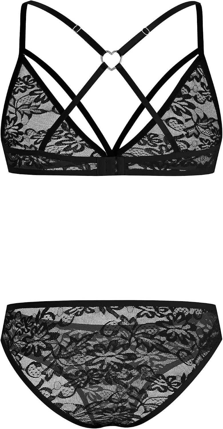 ABAFIP Men's Lace Bra and Panty set Crossdressing Lingerie