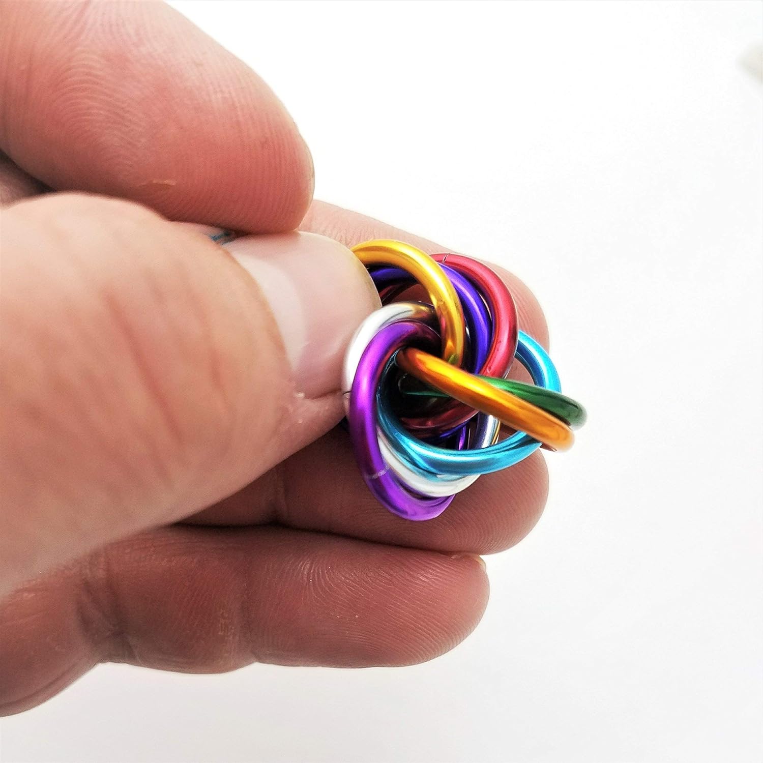 Mobii Custom Color Mix: Fidget Ball Stress Mobius Toy Restless Hand Anxiety Desk or Office (Small, Half)
