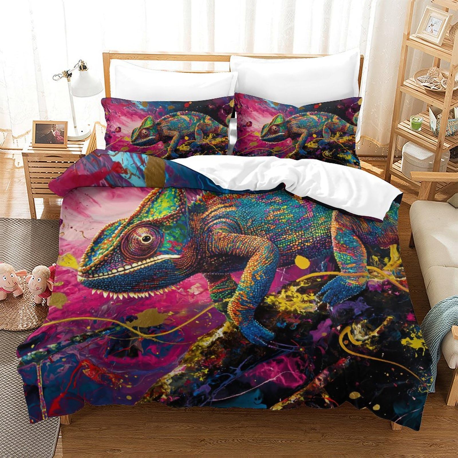 Linge de lit lézard 3D de prestige en microfibre super douce 260x220 cm