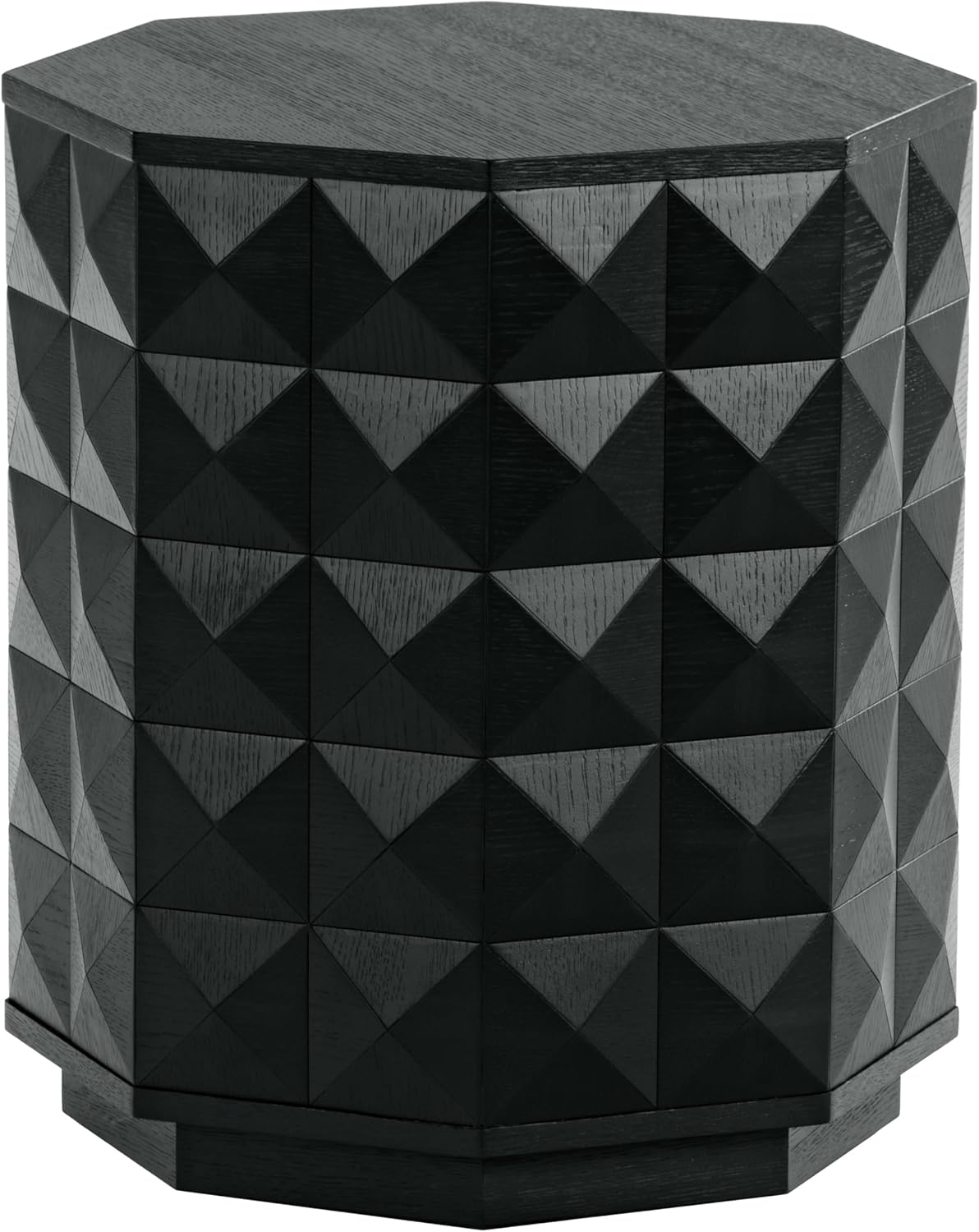 SAFAVIEH Couture Collection - Patty Black Accent Table, Octagonal Side Table, Carved Design, Fully Assembled (SFV7252A)