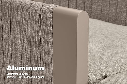 Miniatura 6 de PURPLE LEAF Tumbona para patio con cojín de aluminio junto a la piscina para tomar el sol, sillas reclinables ajustables, juego de 2 sillas