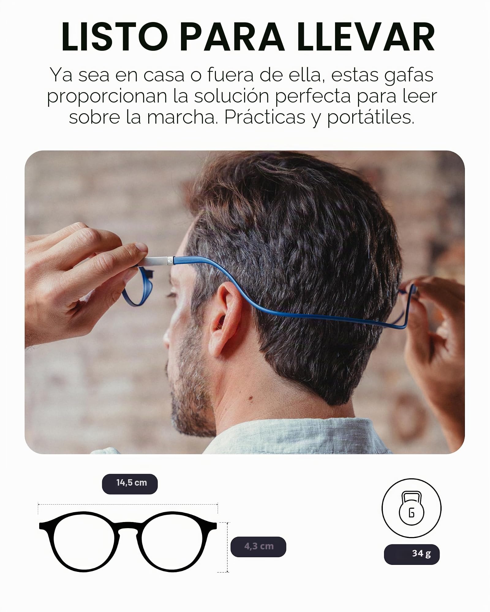 DIDINSKY Krik Flex Gafas de Lectura Magnéticas Plegables, Filtro Luz Azul | Magnéticas y plegables · Para leer de cerca · Filtro de luz azul · Aumento +1.0 a +3.0 · Incluye funda