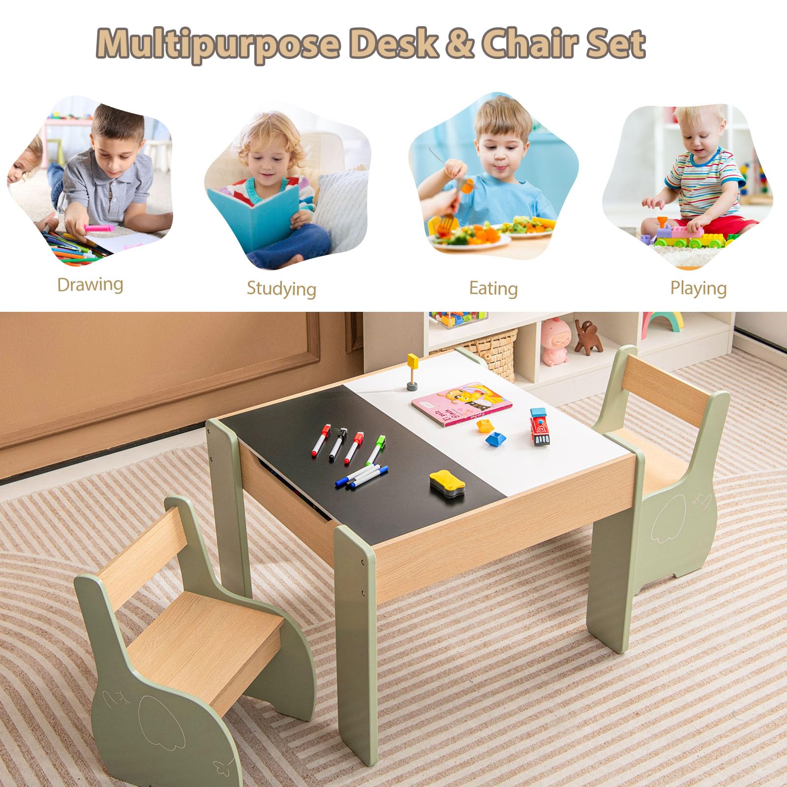 Livarno Home Houten Kindertafel Met 2 Stoelen Aanbieding bij Lidl
