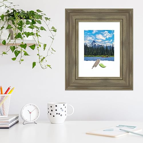 Miniatura 5 de Amanti Art Marco de fotos Alexandria Greywash de madera, tamaño de apertura de 11 x 14 pulgadas (mate a 8 x 10 pulgadas) - Marco de fotos, marco de