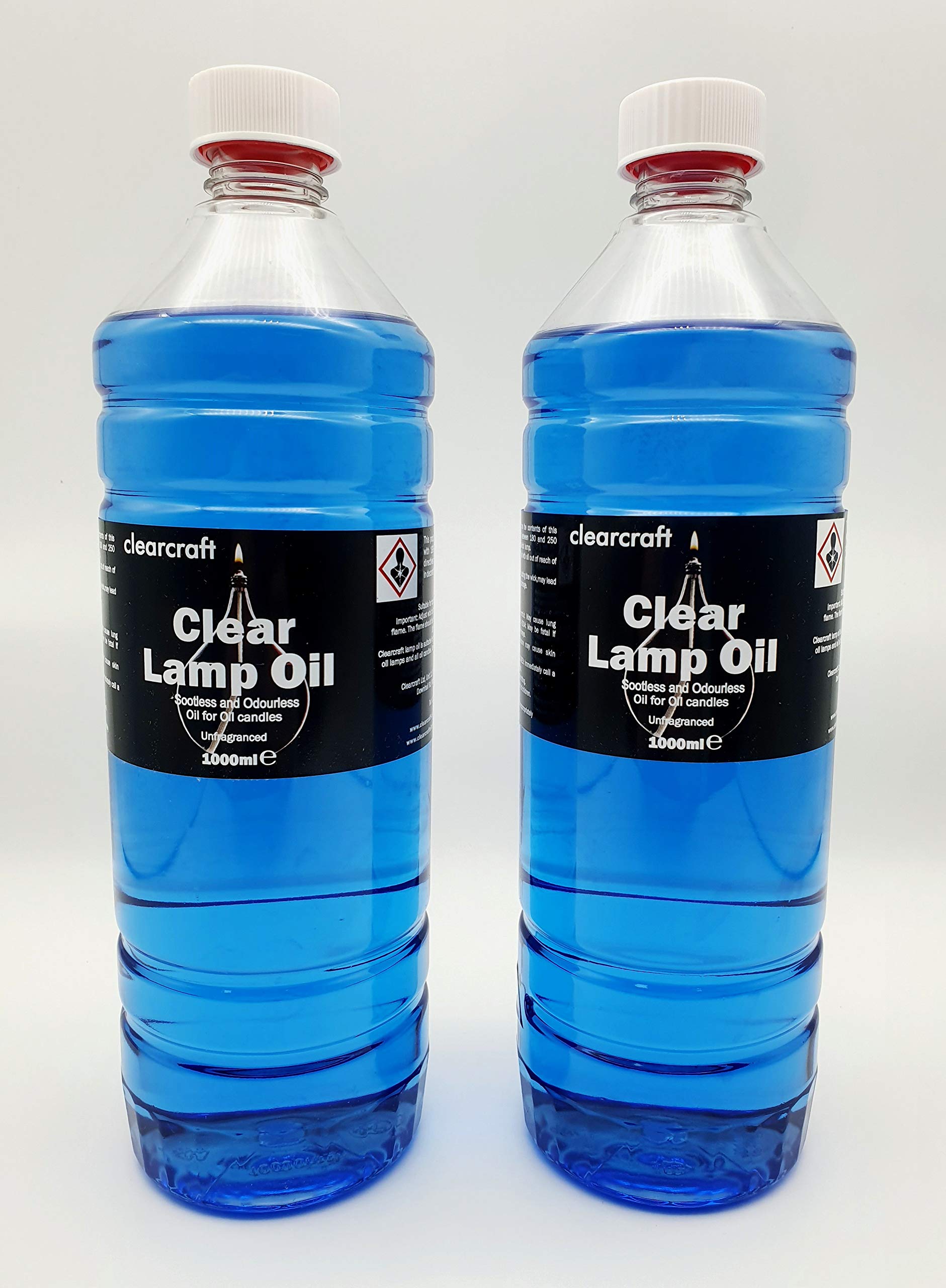 Clearcraft Blue Smokeless, Odourless Coloured Lamp Oil - 2 X 1 Litre - Free Funnel Included. (Blue)