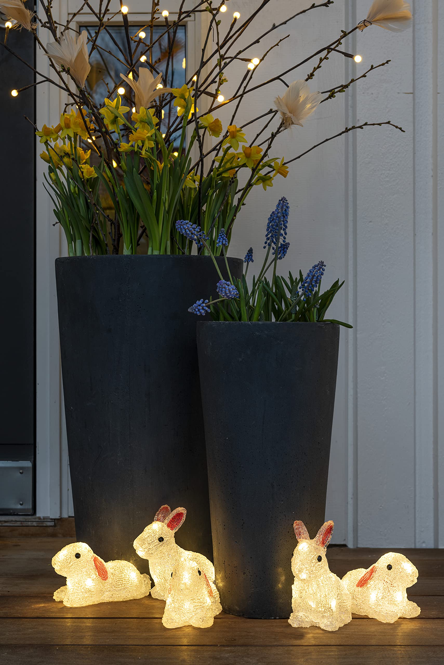 Konstsmide LED Acryl Hasen Set, Kunststoff, weiß, 5er