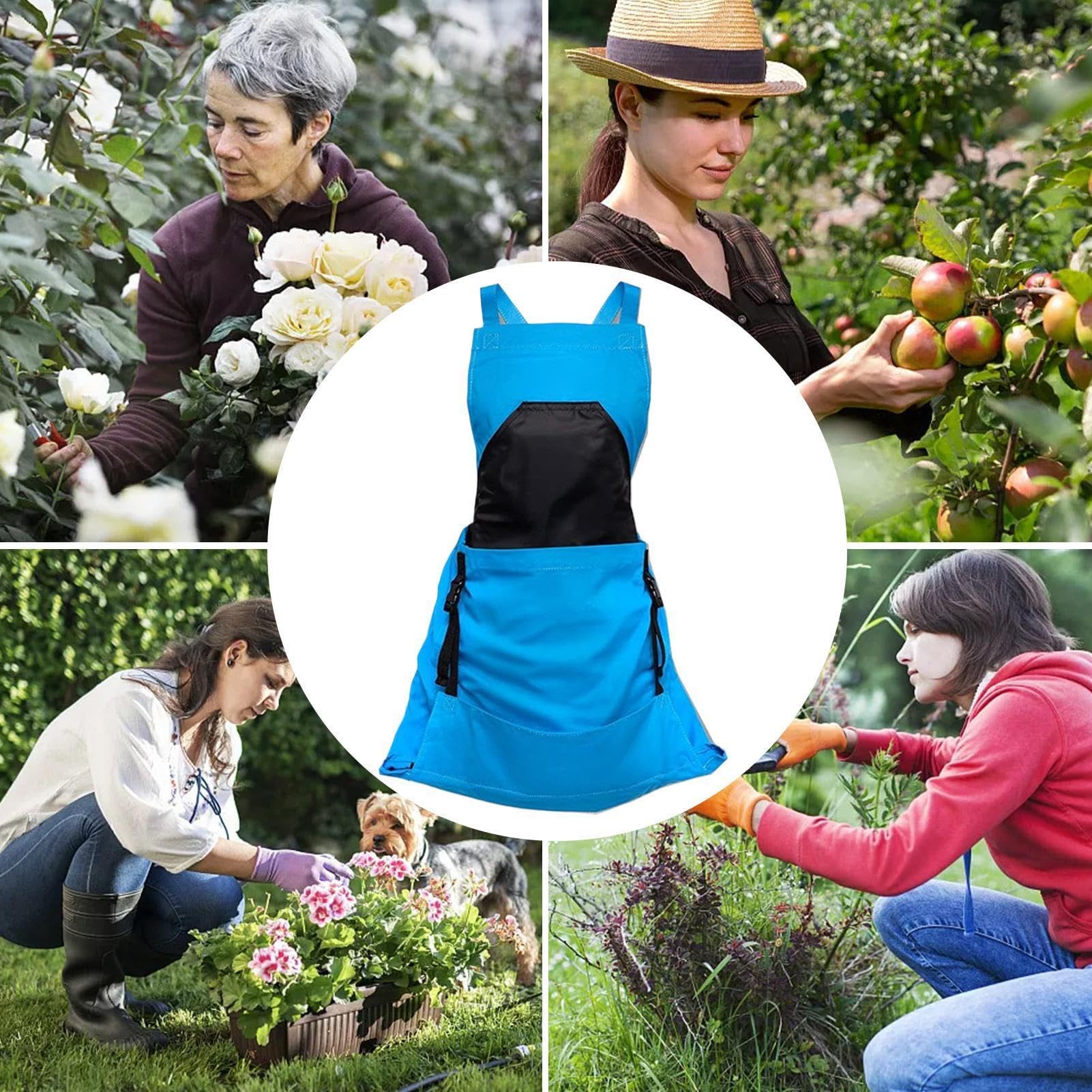 Generisch Grembiule da giardino da donna, impermeabile, con schiena incrociata, grembiule da giardinaggio, grembiule da giardino per donne e uomini, per giardinieri, agricoltori, diserbatura