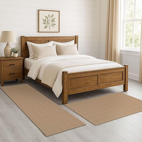 Vista 292 de EARTHALL - Tapete tejido lavable con parte trasera de goma, tapete trenzado de algodón antideslizante para interiores para entrada, pasillo, cocina