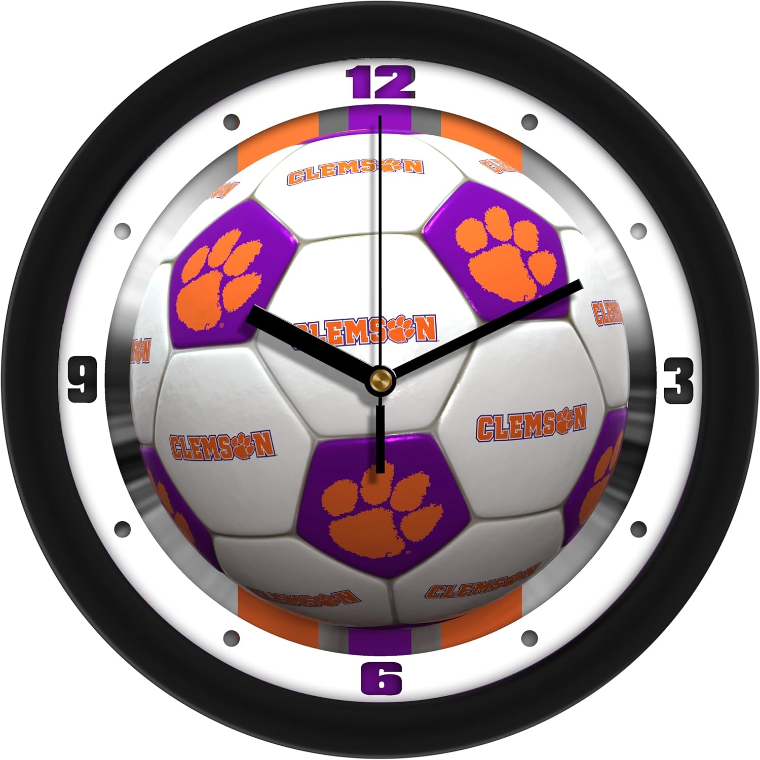 SunTime Clemson Tigers Soccer Wall Clock