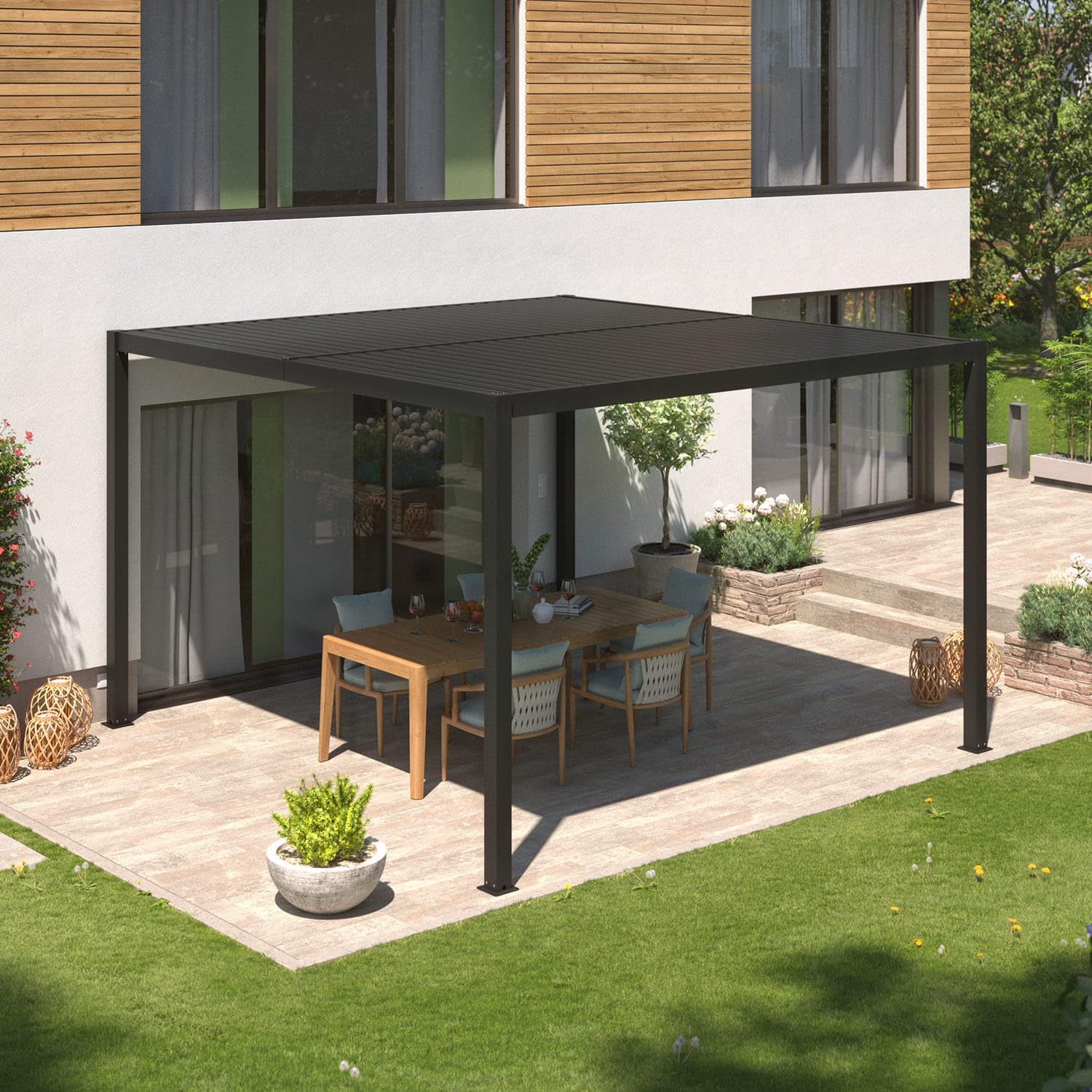 markise zeus empasa Premium Pergola Aluminium Terrassenüberdachung mit Lamellendach Sonneschutz Terrassenüberdachung:opc-1748165256761 DACHZELT James Baroud GRAND thermowave
