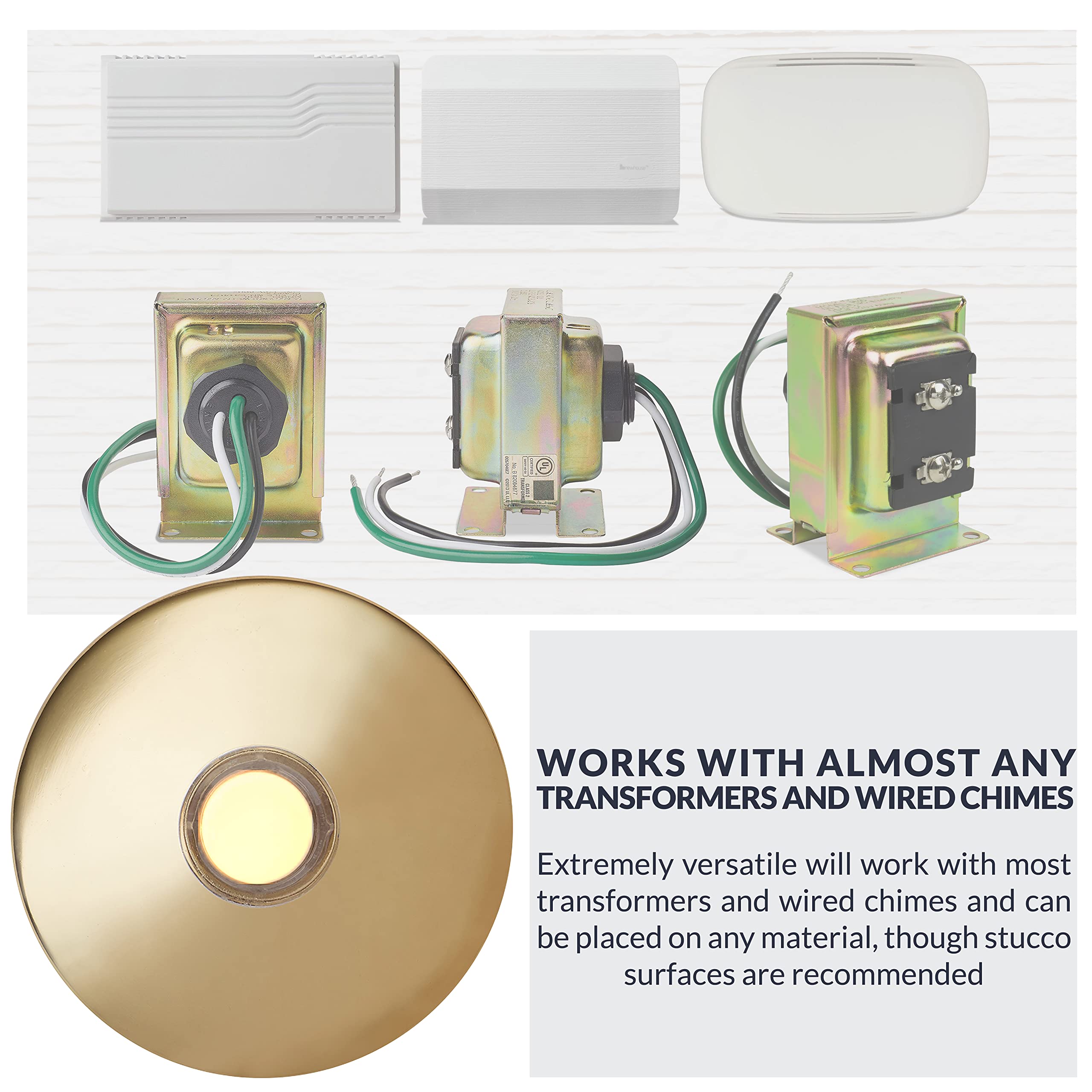 Lighted Doorbell Button - Brass -7