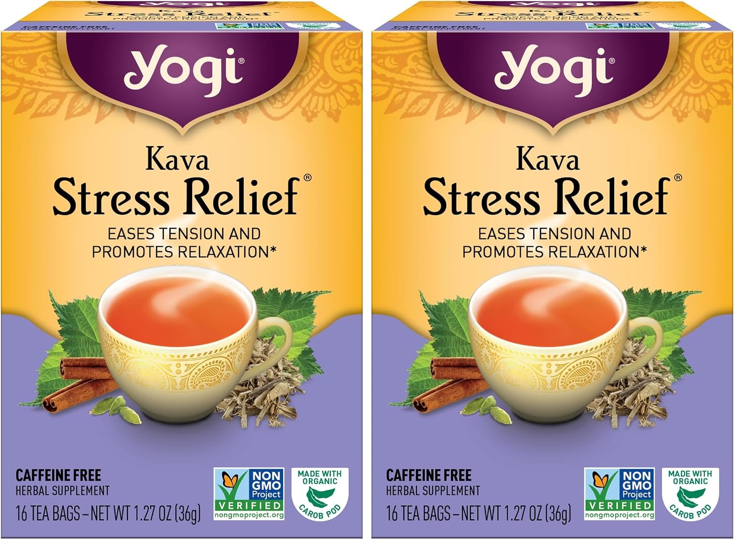 Yogi Tea,Kava Stress Relief,16 Count (Pack of 2)