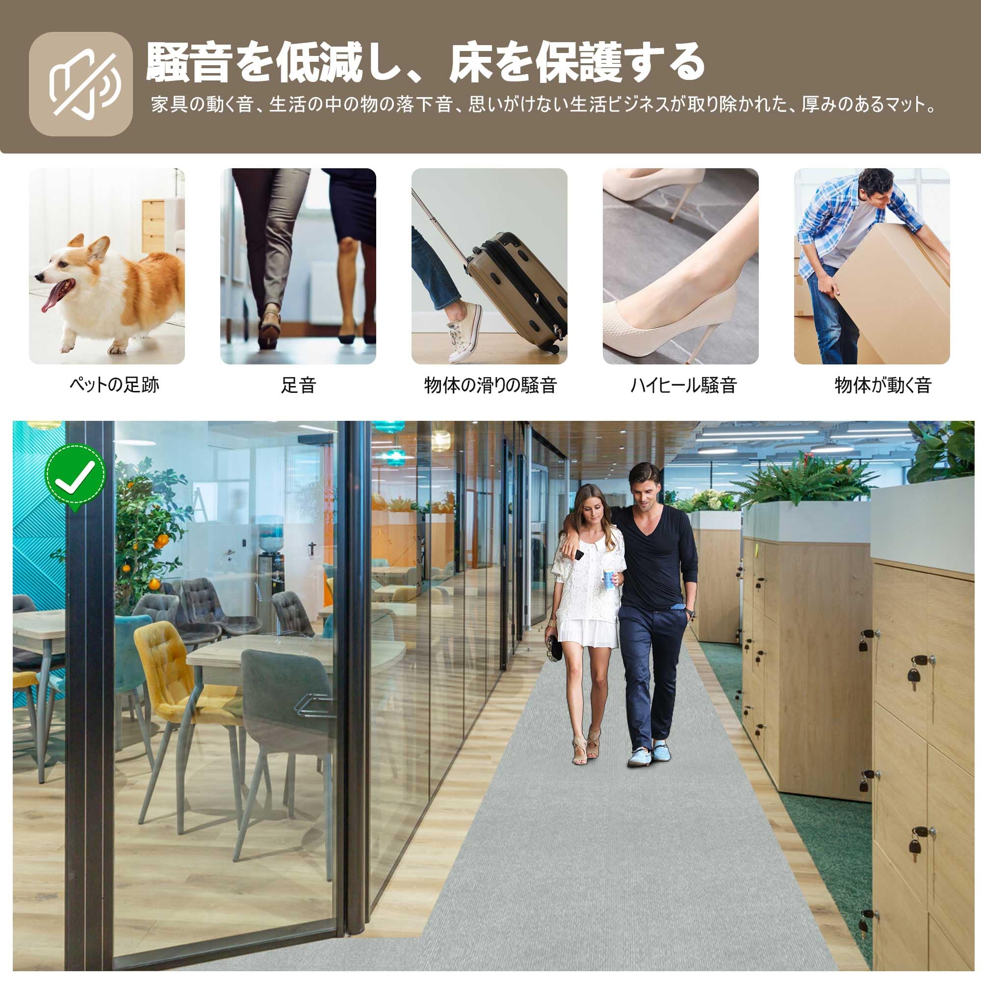 Amazon.co.jp: 【Amazon.co.jp 限定】廊下用カーペット XIWEIYI 滑り