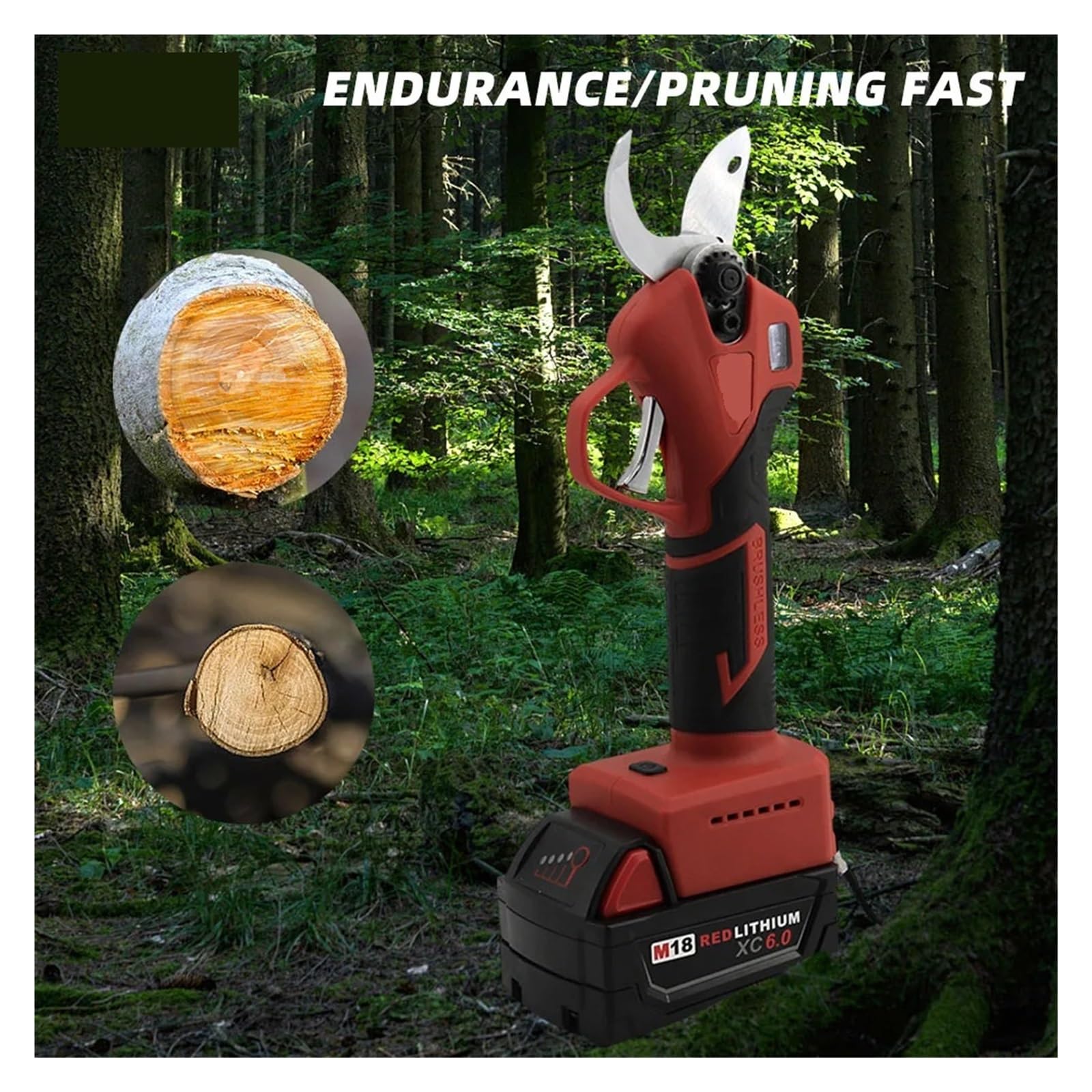 Tijeras de podar eléctricas sin escobillas con pantalla LED y batería 18V, tijeras inalámbricas 30mm, herramienta for árbol frutal for jardín, bonsái