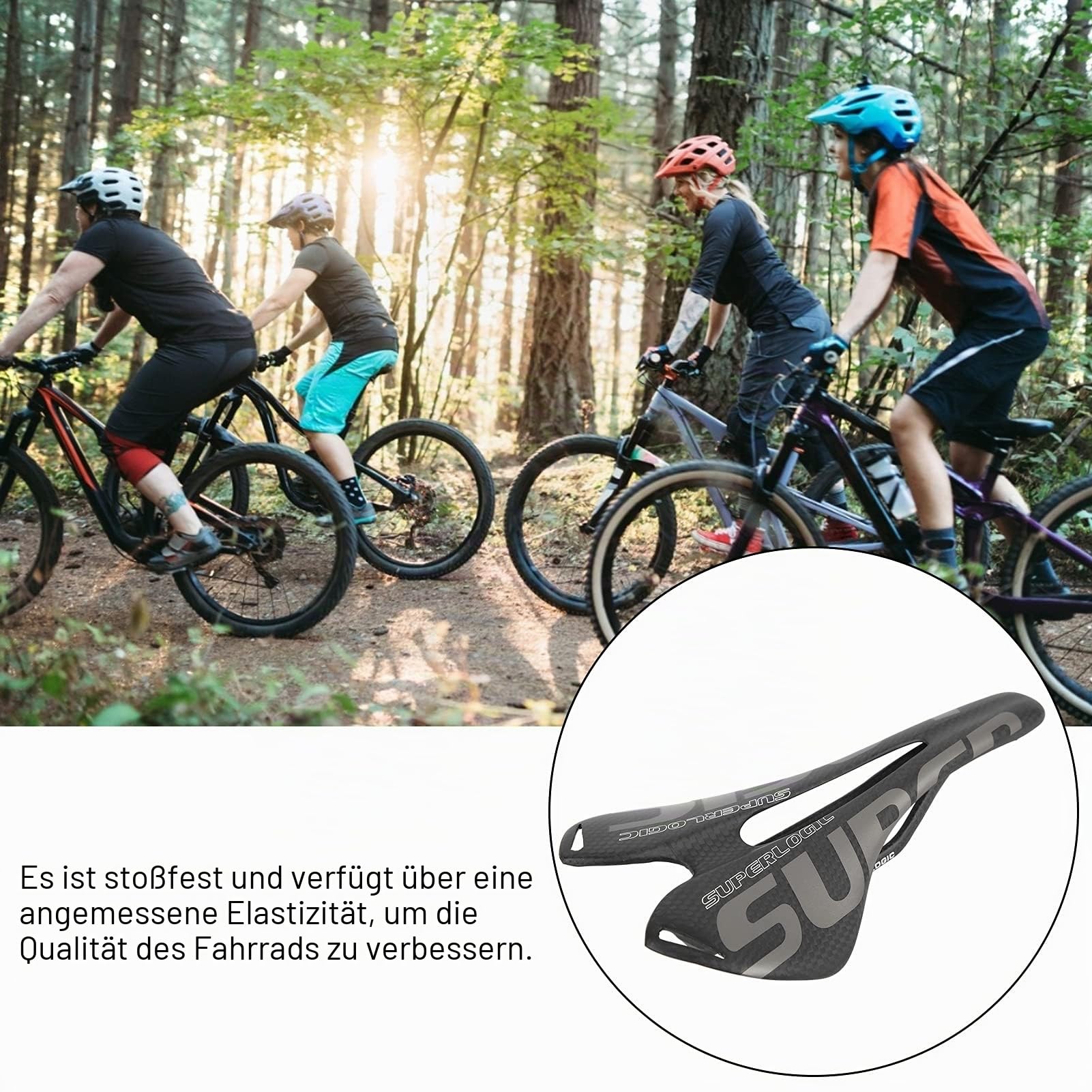 Carbon Sattel Matt, Carbon Fiber Comfort, Fahrradsattel, Vollcarbon Sattelkissen, Fahrradzubehör for Rennrad, Fahrrad, City Biking