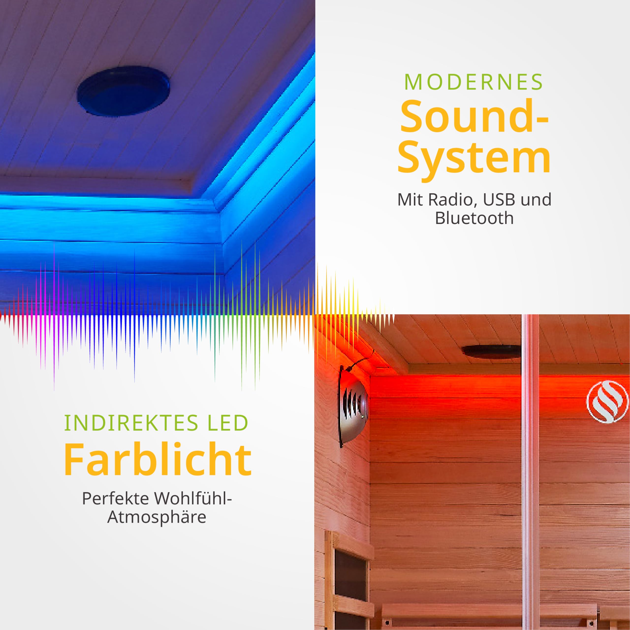 Artsauna Infrarotkabine Helsinki 150 Dual Technologie, LED - Infrarotsauna 150x150 cm - 1 Bank, 2 Liegen für 3 Personen - Wärmekabine Schwarz Black