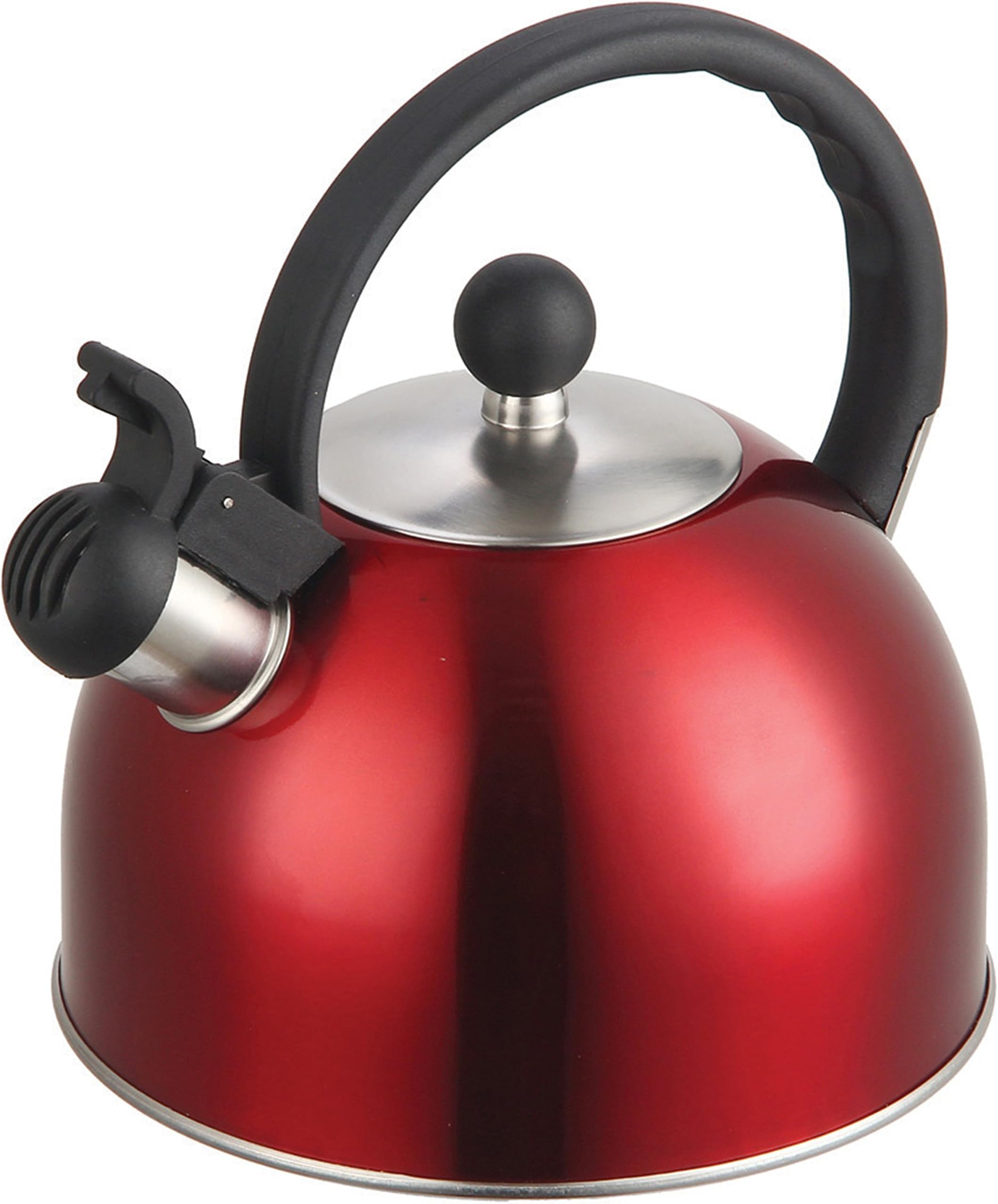 Zanzer 2.5 Liter Whistling Tea Kettle - Modern Stainless Steel Whistling Tea Pot for Stovetop with Cool Grip Ergonomic Handle