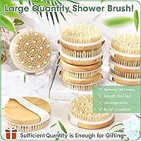 Vista 3 de Gejoy Cepillo corporal de cepillado en seco para drenaje linfático, cepillo exfoliante con nódulo de masaje, limpiador corporal para piel seca