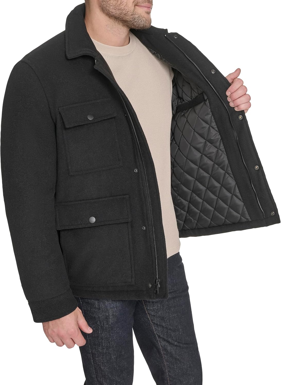 Tommy Hilfiger mens Wool Blend Four-pocket Field Jacket - Image 6