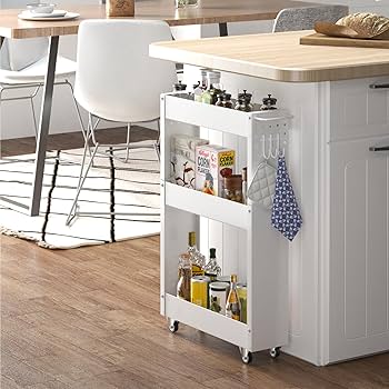 Yaheetech Rolling Kitchen Island Cart With 3 Drawers, Kitchen Storage