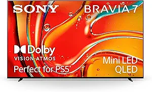 Sony 85 Inch Mini LED QLED 4K Ultra HD TV BRAVIA 7 Smart Google TV with Dolby Vision HDR and Exclusive Features for PlayStation®5 (K-85XR70)