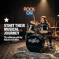 Vista 6 de Music Alley Juego de batería para niños de 3 piezas con baquetas y asiento de trono de tambor