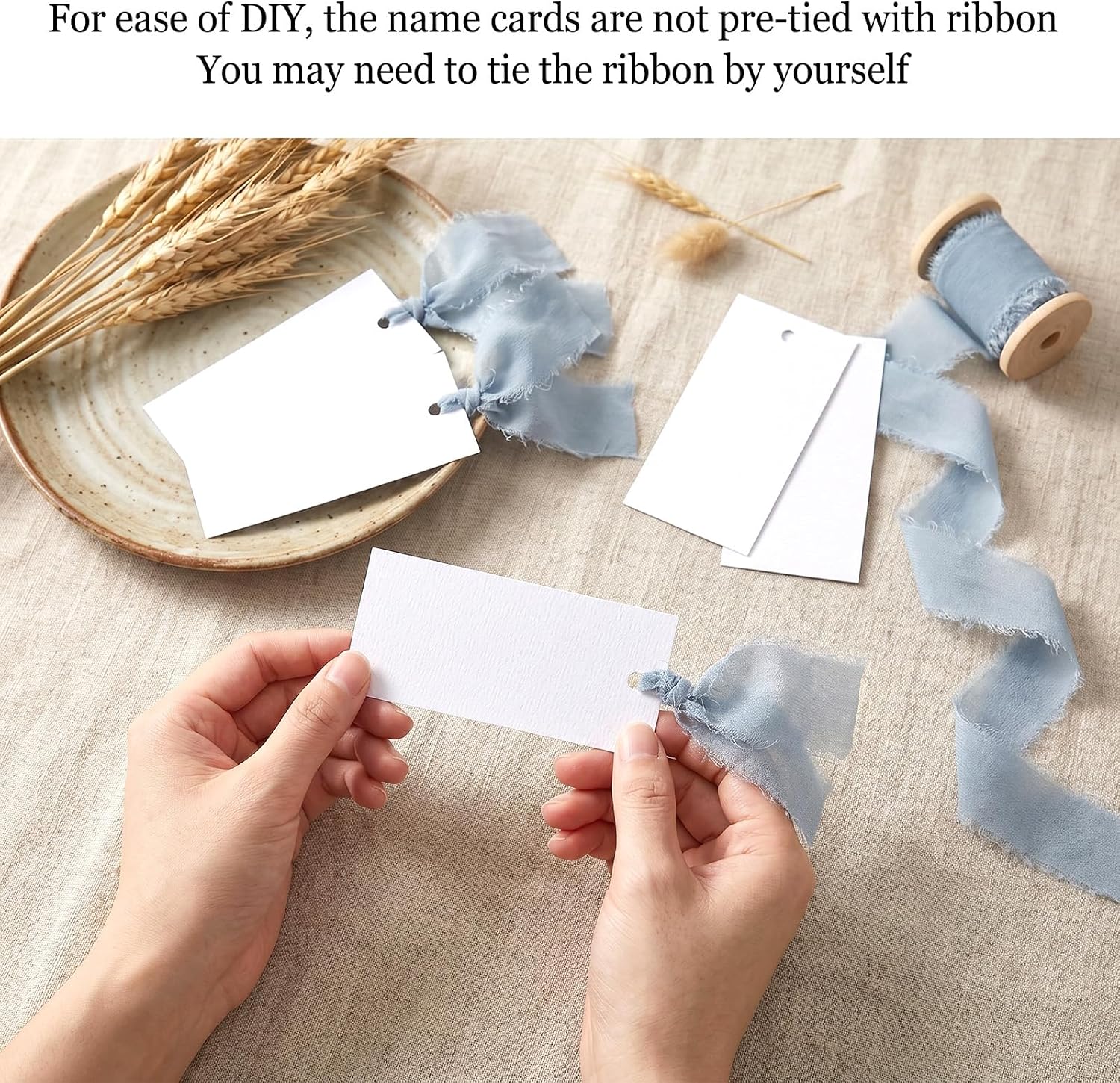 50 Pcs Name Cards for Wedding, Blank Wedding Name