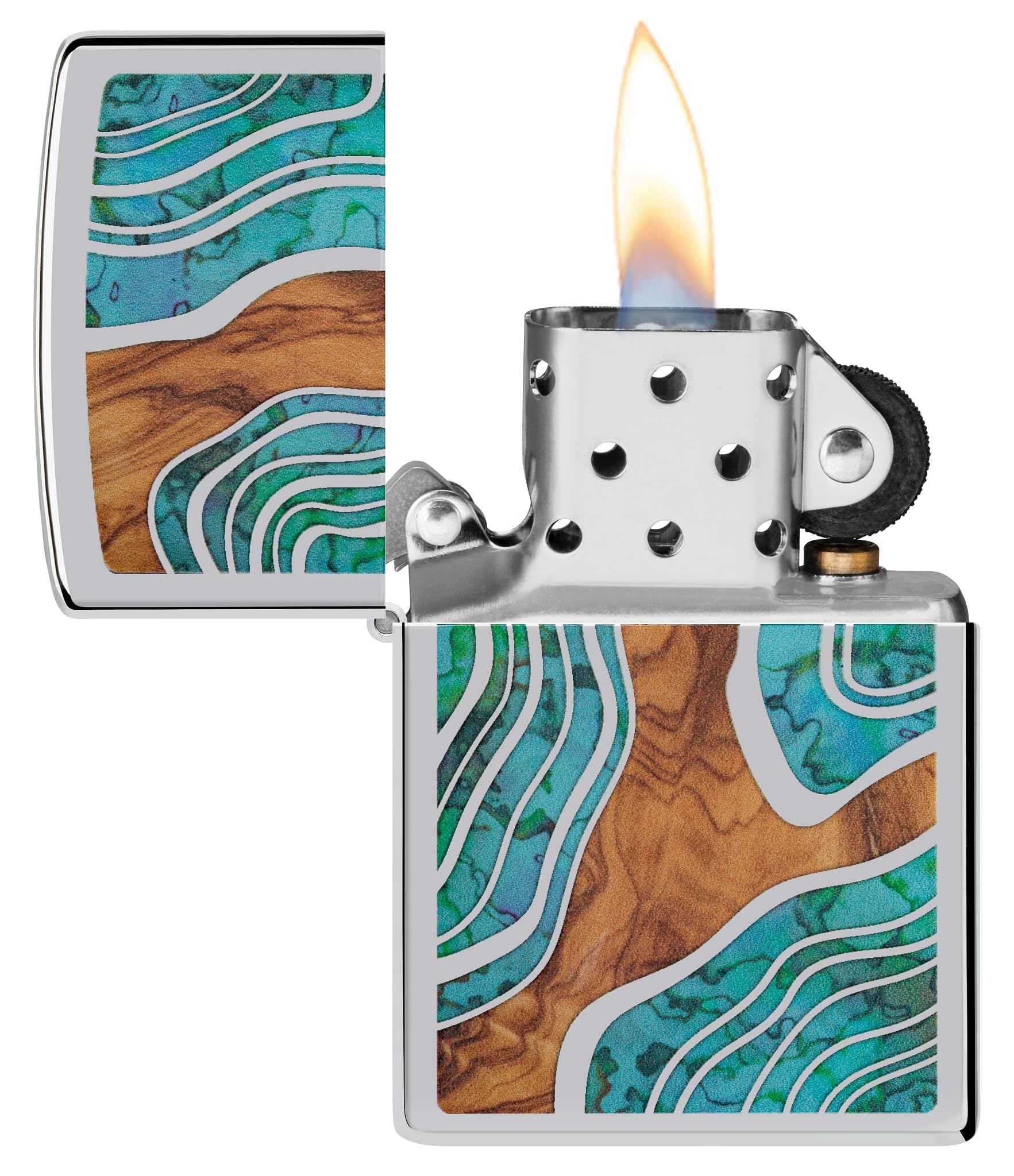 Amazon.com: Zippo Lighter: Fusion Wood and Shell Design - High