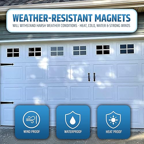 Miniatura 7 de Accesorios decorativos magnéticos fuertes y de alta calidad para puerta de garaje, juego de 2 asas + 4 bisagras, kit de detalles de puerta de garaje