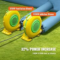 Vista 3 de VEVOR - Carpa inflable para pintar coches y camiones, gran refugio portátil con dos sopladores de alta potencia de 950W+1100W, refugio de pintura