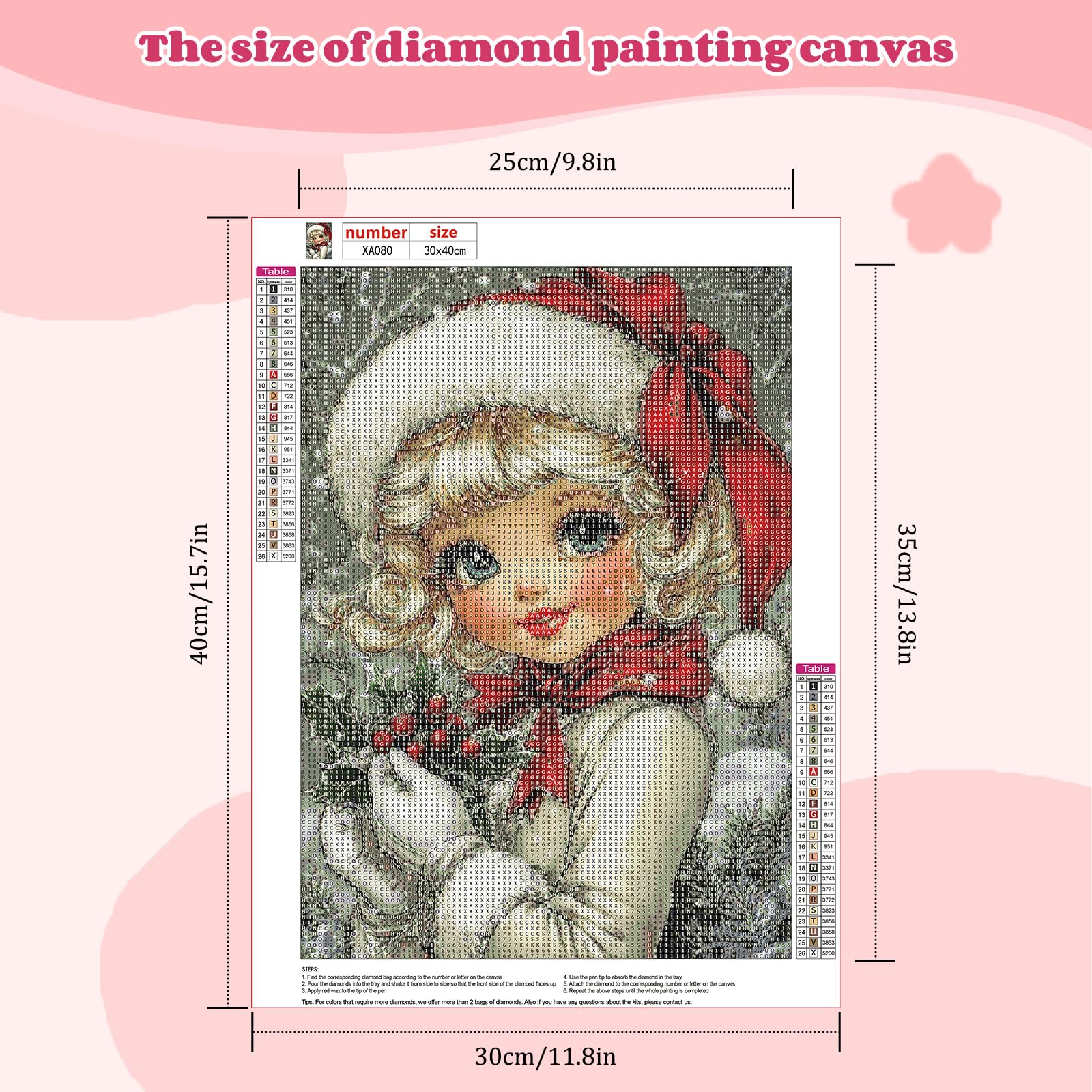 NEWENMO Cute Princess Diamond Painting Kits for Adults,5D Snow Scene Diamond Art Kit Complete,Landscape Diamant Painting,DIY Full Drill Gem Art Kits for Adults Beginners,for Home Decoration-30x40cm - Image 2