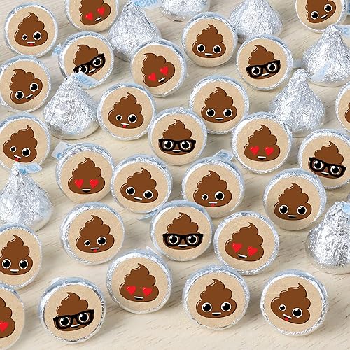 Big Dot of Happiness Party 'Til You're Pooped - Poop Emoji Party - Calcomanías redondas pequeñas para caramelos, etiquetas para recuerdos de fiesta, disponible en Yaxa El Salvador
